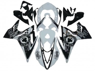 Comprare Carena Moto Triumph Daytona 675 Triple 2013-2016 - Bianco Nero Lucido Cafe London