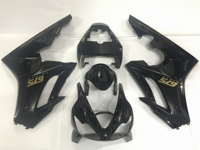 Comprare Carena Moto Triumph Daytona 675 Triple 2009-2012 - Nero Lucido Oro Decals