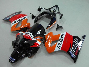 Comprare Carena Moto Honda VFR 800 2002-2013 - Arancia Bianco Rosso Nero Lucido Repsol