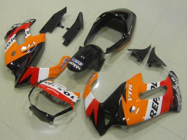 Comprare Carena Moto Honda VTR1000F 1997-2005 - Arancia Bianco Rosso Nero Lucido Repsol