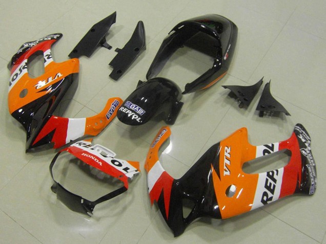 Comprare Carena Moto Honda VTR1000F 1997-2005 - Arancia Bianco Rosso Nero Lucido Repsol