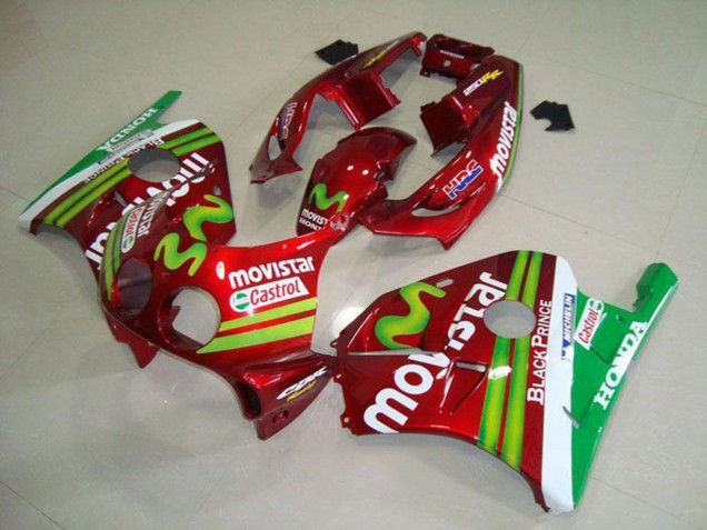 Comprare Carena Moto Honda CBR250RR MC22 1990-1998 - Rosso Bianco Verde MoviStar