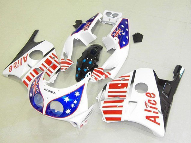Comprare Carena Moto Honda CBR250RR MC22 1990-1998 - Bianco Rosso Blu Star Alice