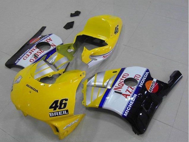 Comprare Carena Moto Honda CBR250RR MC22 1990-1998 - Giallo Argento Bianco Rosso Nastro Azzurro Breil 46