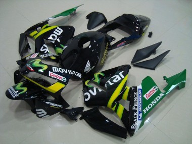 Comprare Carena Moto Honda CBR600RR 2003-2004 - Nero Lucido Giallo Verde MoviStar