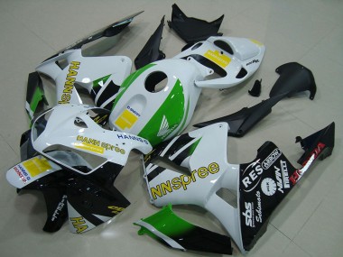 Comprare Carena Moto Honda CBR600RR 2005-2006 - Bianco Verde Giallo Nero Lucido Hannspree