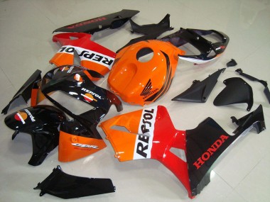 Comprare Kit Carena Moto Honda CBR600RR 2005-2006 - Arancia Bianco Rosso Nero Lucido Repsol