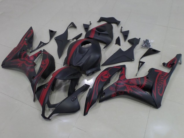 Comprare Carena Moto Honda CBR600RR 2007-2008 - Nero Opaco Rosso Cranio Banda