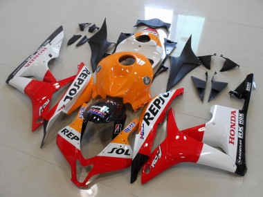Comprare Kit Carena Moto Honda CBR600RR 2007-2008 - Arancia Bianco Rosso Nero Lucido Repsol