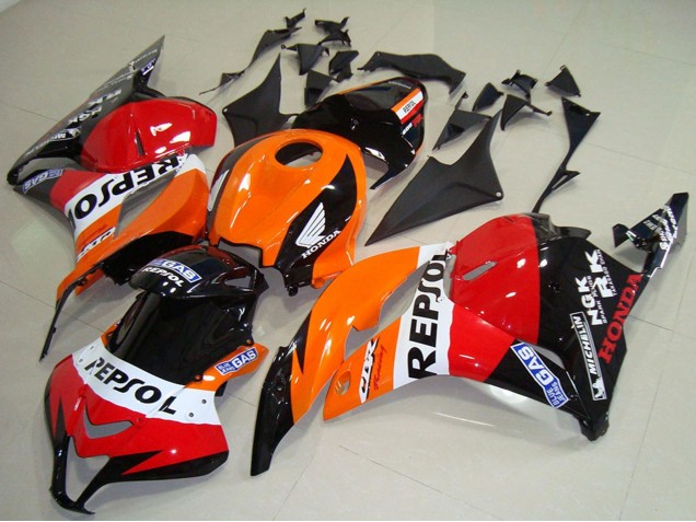 Comprare Kit Carena Moto ABS Honda CBR600RR 2009-2012 - Arancia Bianco Rosso Nero Lucido Repsol