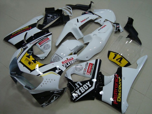 Comprare Carena Moto Honda CBR900RR 919 1998-1999 - Bianco Giallo Nero Lucido Playboy 14