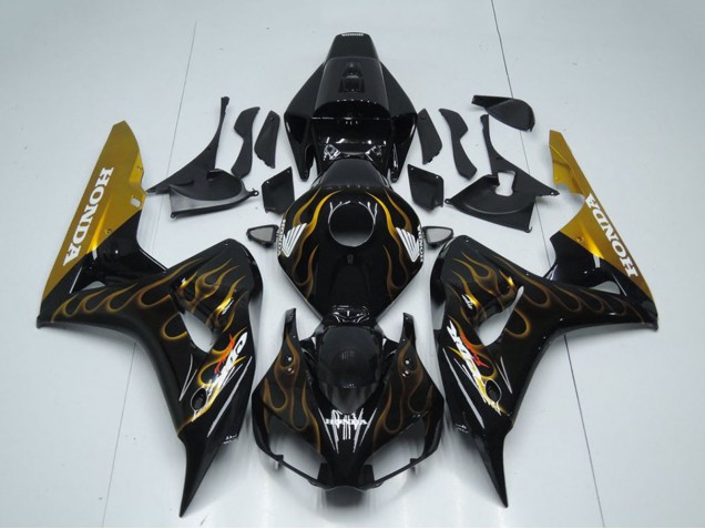 Comprare Carena Moto Honda CBR1000RR 2006-2007 - Nero Lucido Oro Fiamma