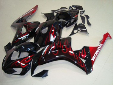 Comprare Kit Carena Moto Honda CBR1000RR 2006-2007 - Nero Lucido Rosso Fiamma