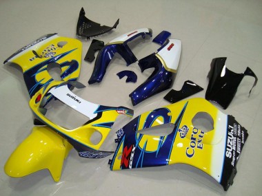 Comprare Carena Moto Suzuki GSXR 600 1996-2000 - Bianco Giallo Blu Corona