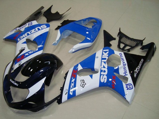 Comprare Carena Moto Suzuki GSXR 1000 2000-2002 - Bianco Blu Nero Lucido