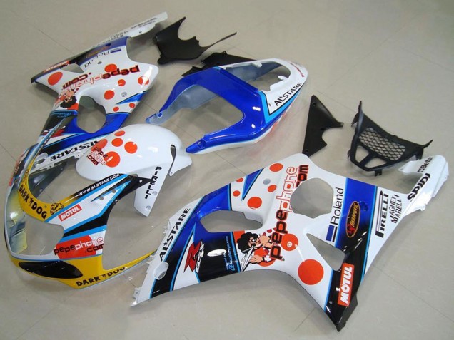 Comprare Carena Moto Suzuki GSXR 1000 2000-2002 - Bianco Blu Rosso Giallo Nero Dark Dog Motul Pepe Phone