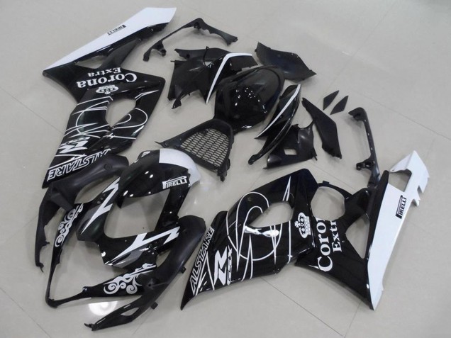 Comprare Carena Moto Suzuki GSXR 1000 2005-2006 - Nero Lucido Bianco Corona