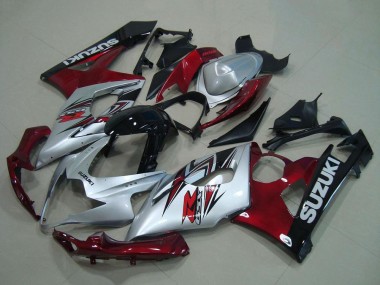 Comprare Carena Moto Suzuki GSXR 1000 2005-2006 - Argento Rosso Nero
