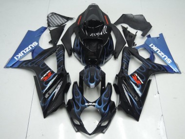 Comprare Kit Carena Moto Suzuki GSXR 1000 2007-2008 - Nero Lucido Blu Fiamma