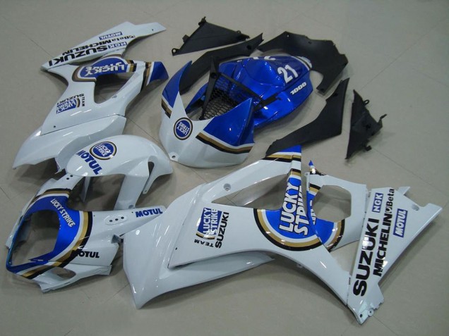 Comprare Carena Moto Suzuki GSXR 1000 2007-2008 - Bianco Blu Lucky Strike