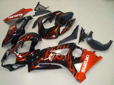 Comprare Carena Moto Suzuki GSXR 1000 2007-2008 - Nero Lucido Arancia Fiamma