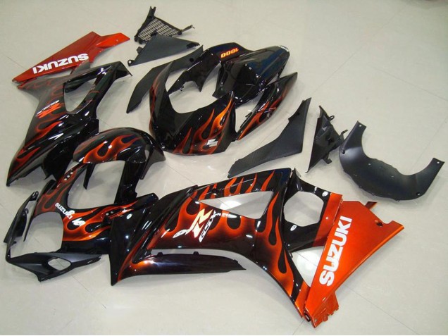 Comprare Carena Moto Suzuki GSXR 1000 2007-2008 - Nero Lucido Arancia Fiamma