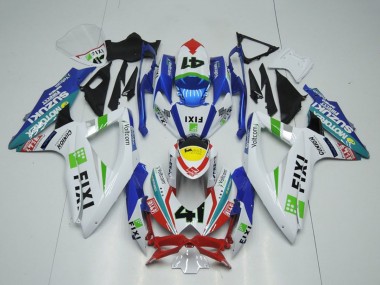 Comprare Carena Moto Suzuki GSXR 1000 2009-2016 - Bianco Blu Rosso Giallo Verde Fixi 41