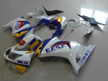 Comprare Carena Moto Kawasaki ZX250R 2008-2012 - Bianco Giallo Blu Rosso EFSF RX-78
