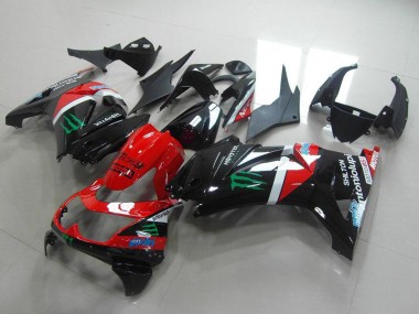 Comprare Carena Moto Kawasaki ZX250R 2008-2012 - Nero Lucido Rosso Bianco Verde Mostro Motul