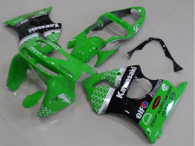 Comprare Carena Moto Kawasaki ZX6R 1998-1999 - Verde Bianco Argento Nero Lucido