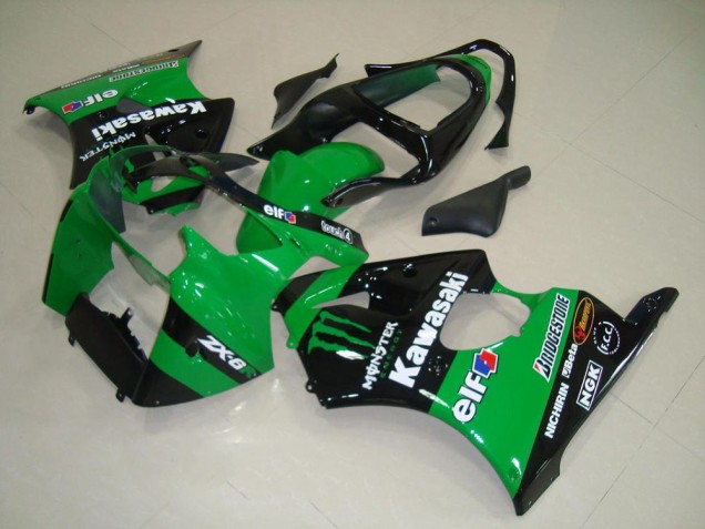 Comprare Carena Moto Kawasaki ZX6R 2000-2002 - Verde Nero Lucido Mostro
