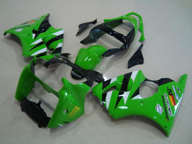 Comprare Carena Moto Kawasaki ZX6R 2000-2002 - Verde Bianco Nero Lucido