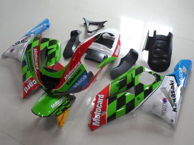Comprare Carena Moto Kawasaki ZX6R 2003-2004 - Bianco Rosso Verde Blu Nero Motocard