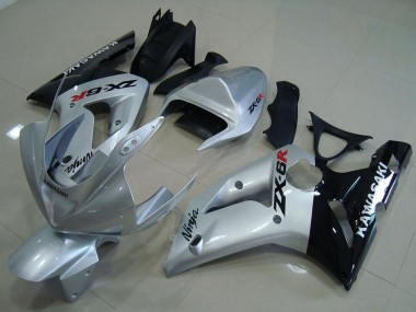 Comprare Carena Moto Kawasaki ZX6R 2003-2004 - Argento Nero Lucido