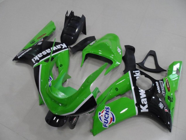 Comprare Carena Moto Kawasaki ZX6R 2003-2004 - Verde Bianco Nero Fuchs