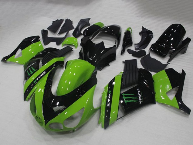 Comprare Carena Moto Kawasaki ZX14R ZZR1400 2006-2011 - Verde Nero Lucido Mostro