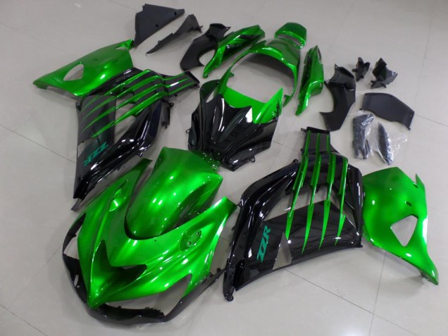 Comprare Carena Moto Kawasaki ZX14R ZZR1400 2012-2024 - Verde Nero Lucido