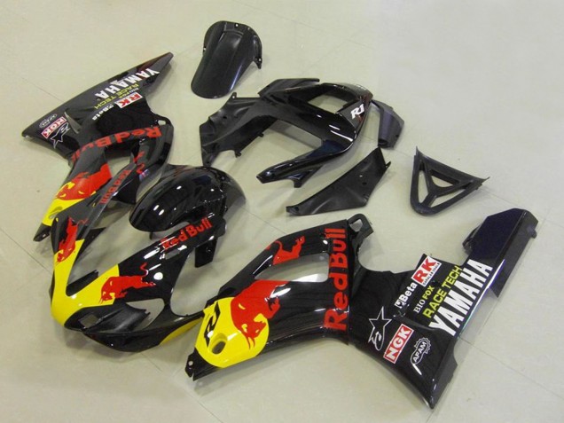 Comprare Carena Moto Yamaha YZF R1 2000-2001 - Nero Lucido Giallo Red Bull