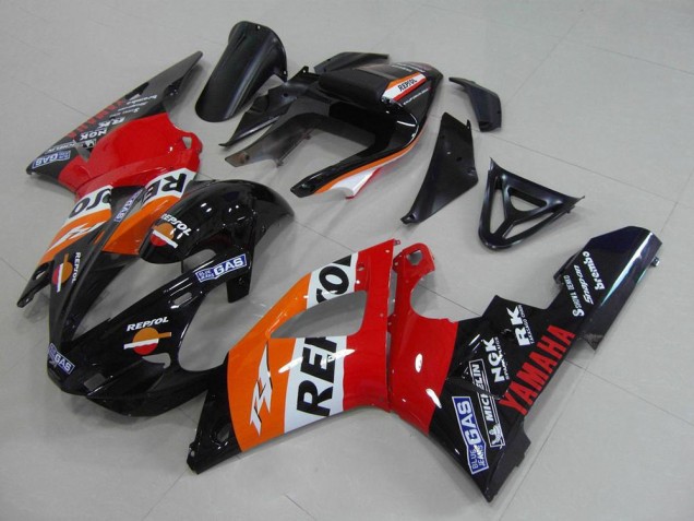Comprare Carena Moto Yamaha YZF R1 2000-2001 - Arancia Bianco Rosso Nero Repsol