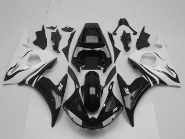 Comprare Kit Carena Moto ABS Yamaha YZF R6 2003-2004 - Bianco Nero Lucido