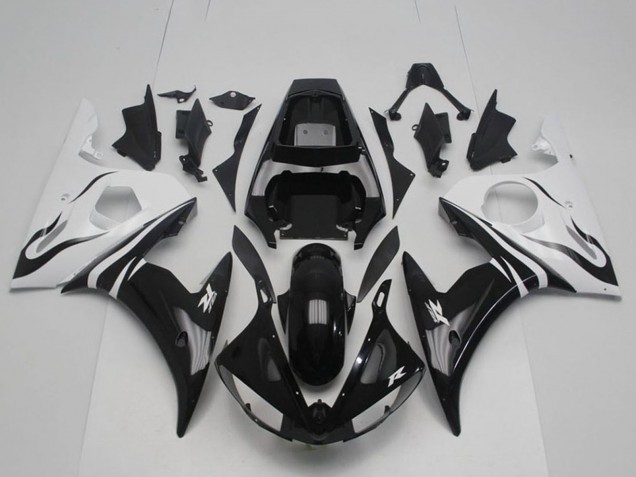 Comprare Kit Carene Moto ABS Yamaha YZF R6 2003-2004 - Bianco Nero Lucido