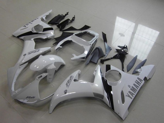Comprare Kit Carena Moto Yamaha YZF R6 2003-2004 - Bianco Nero Lucido