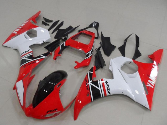 Comprare Kit Carena Moto Yamaha YZF R6 2003-2004 - Bianco Rosso Nero Lucido