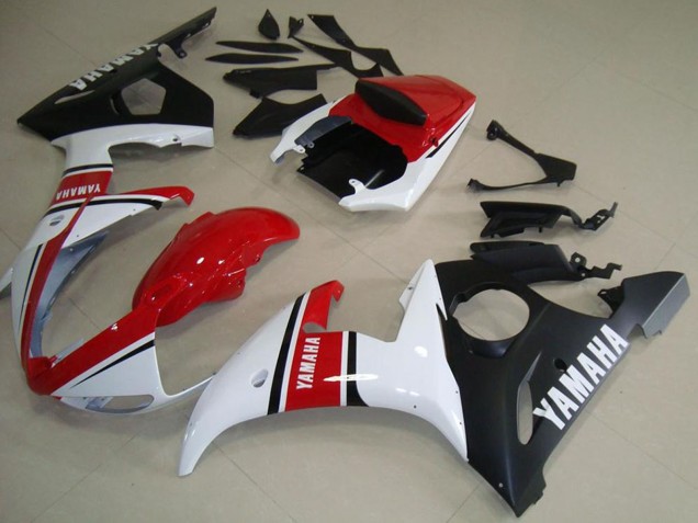 Comprare Carena Moto Yamaha YZF R6 2003-2004 - Bianco Rosso Nero Opaco