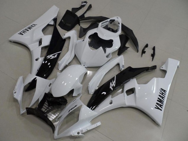 Comprare Carena Moto Yamaha YZF R6 2006-2007 - Bianco Nero Lucido