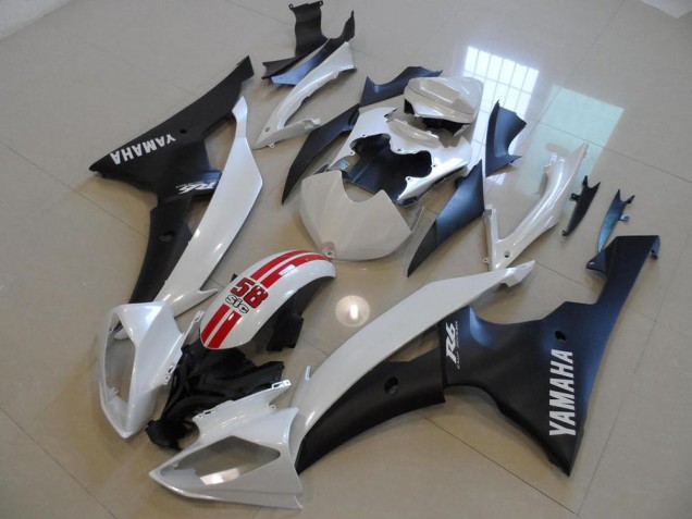 Comprare Kit Carena Moto ABS Yamaha YZF R6 2008-2016 - Bianco Rosso Nero Opaco