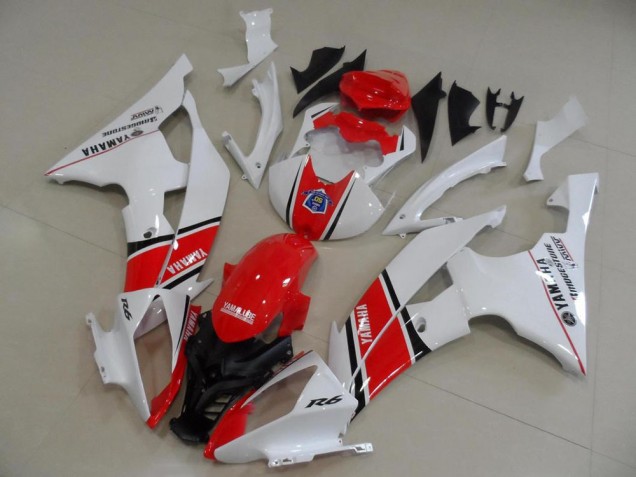 Comprare Carena Moto Yamaha YZF R6 2008-2016 - Bianco Rosso Nero Banda OEM Stile