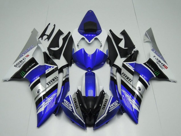 Comprare Carena Moto Yamaha YZF R6 2008-2016 - Bianco Blu Argento Nero Mostro ENEOS Yamalube Semakin Didepan