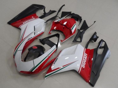 Comprare Carena Moto Ducati 1198 2007-2014 - Bianco Rosso Verde Nero Opaco