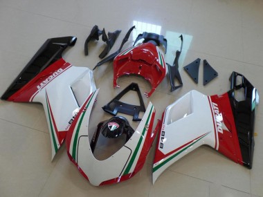 Comprare Carena Moto Ducati 848 2007-2014 - Bianco Rosso Verde Nero Lucido